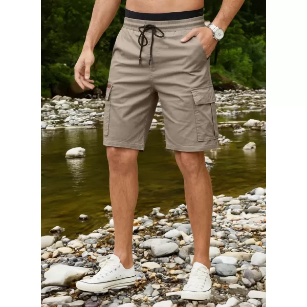 JMIERR Mens Casual Twill Cargo Shorts Cotton Drawstring Classic Cargo Stretch Short with 6 Pockets
