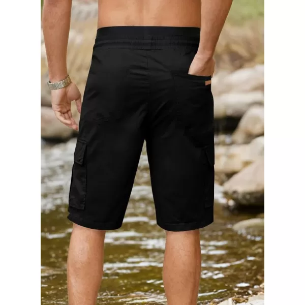 JMIERR Mens Casual Twill Cargo Shorts Cotton Drawstring Classic Cargo Stretch Short with 6 Pockets