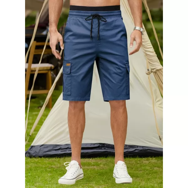 JMIERR Mens Casual Twill Cargo Shorts Cotton Drawstring Classic Cargo Stretch Short with 6 Pockets