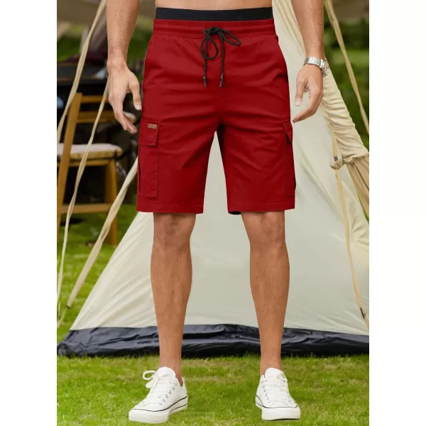 JMIERR Mens Casual Twill Cargo Shorts Cotton Drawstring Classic Cargo Stretch Short with 6 Pockets