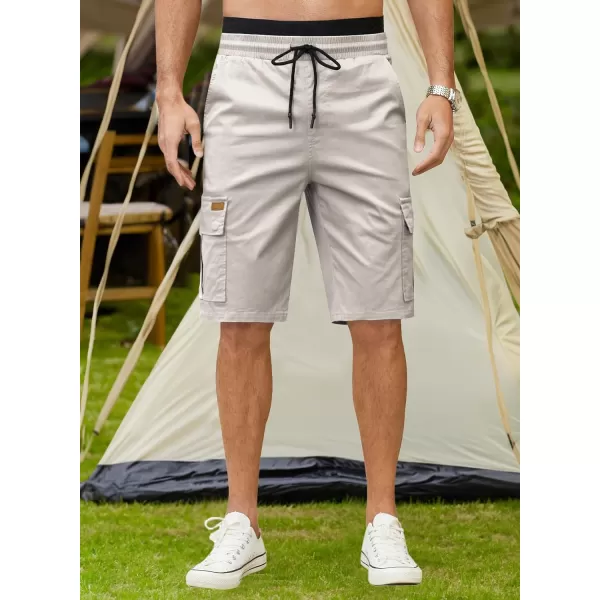 JMIERR Mens Casual Twill Cargo Shorts Cotton Drawstring Classic Cargo Stretch Short with 6 Pockets
