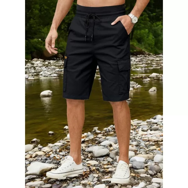 JMIERR Mens Casual Twill Cargo Shorts Cotton Drawstring Classic Cargo Stretch Short with 6 Pockets