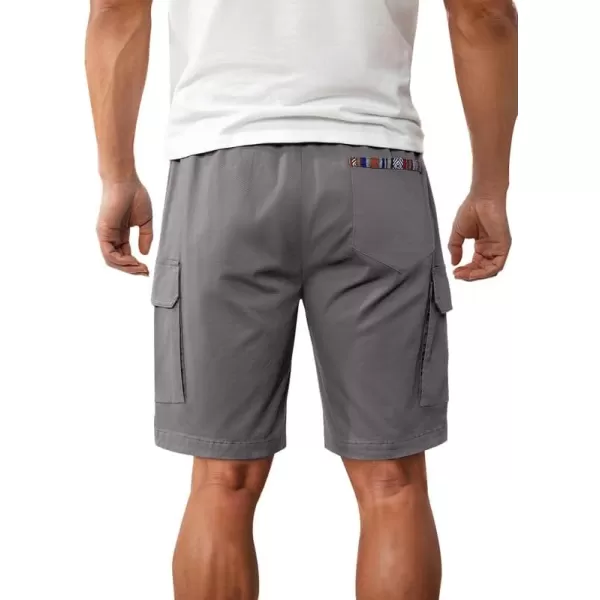 JMIERR Men's Casual Twill Cargo Shorts Cotton Drawstring Stretch Summer Short with Pockets