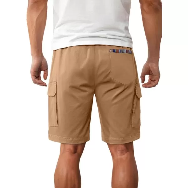 JMIERR Men's Casual Twill Cargo Shorts Cotton Drawstring Stretch Summer Short with Pockets