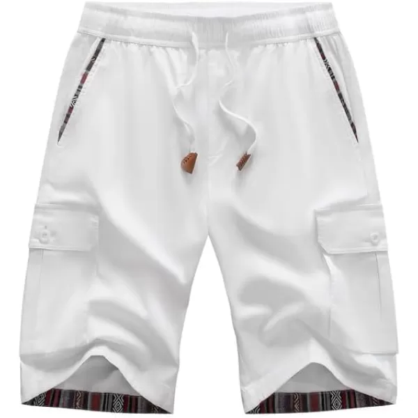 JMIERR Men's Casual Twill Cargo Shorts Cotton Drawstring Stretch Summer Short with Pockets