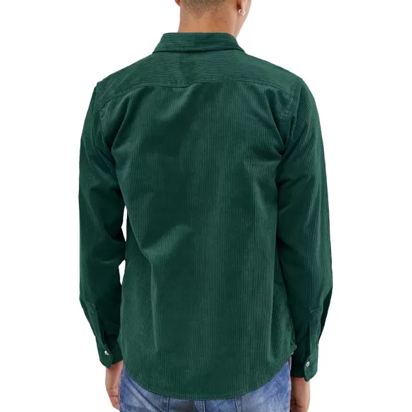 JMIERR Men's Corduroy Button Down Shirts Casual Long Sleeve Shacket Jacket with Flap Pockets