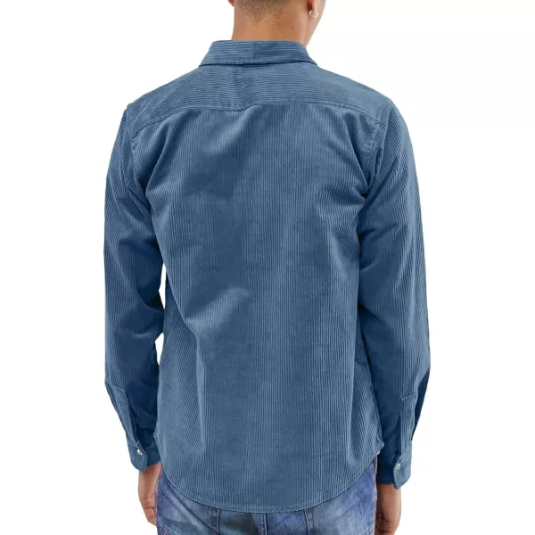 JMIERR Men's Corduroy Button Down Shirts Casual Long Sleeve Shacket Jacket with Flap Pockets