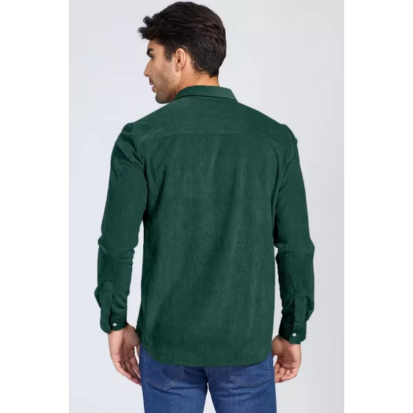 JMIERR Men's Corduroy Button Down Shirts Casual Long Sleeve Shacket Jacket with Flap Pockets