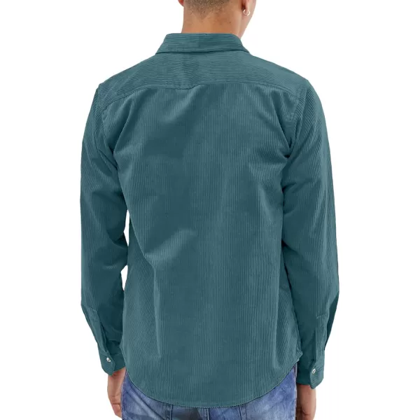 JMIERR Men's Corduroy Button Down Shirts Casual Long Sleeve Shacket Jacket with Flap Pockets