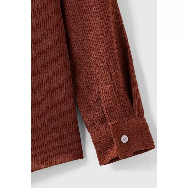 JMIERR Men's Corduroy Button Down Shirts Casual Long Sleeve Shacket Jacket with Flap Pockets