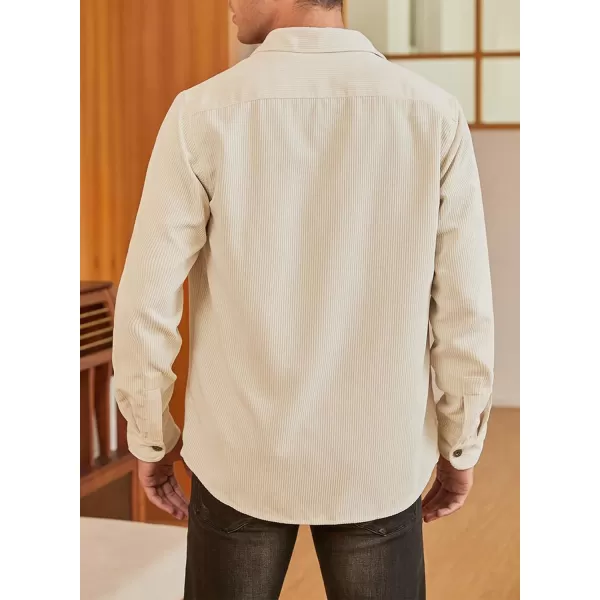 JMIERR Men's Corduroy Jacket Casual Button Down Shirts Long Sleeve Shacket Jackets Slim Fit Jacket with Flap Pockets