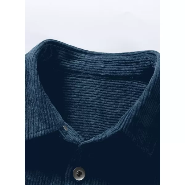 JMIERR Men's Corduroy Jacket Casual Button Down Shirts Long Sleeve Shacket Jackets Slim Fit Jacket with Flap Pockets