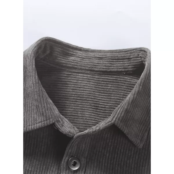 JMIERR Men's Corduroy Jacket Casual Button Down Shirts Long Sleeve Shacket Jackets Slim Fit Jacket with Flap Pockets