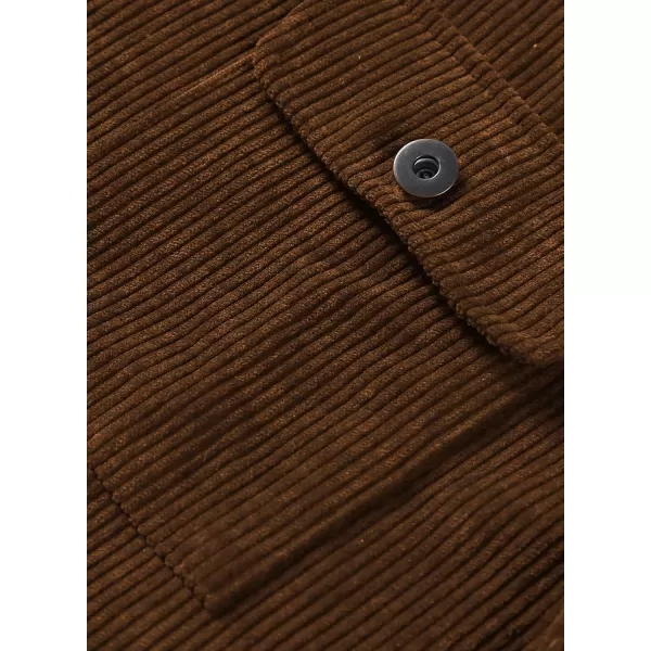 JMIERR Men's Corduroy Jacket Casual Button Down Shirts Long Sleeve Shacket Jackets Slim Fit Jacket with Flap Pockets