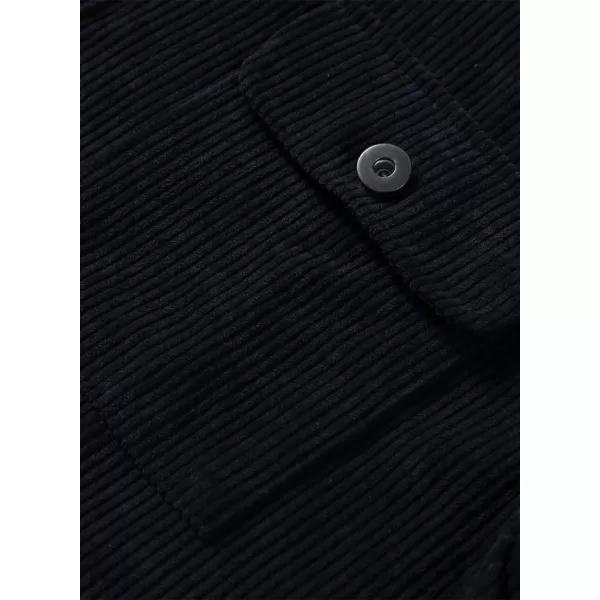 JMIERR Men's Corduroy Jacket Casual Button Down Shirts Long Sleeve Shacket Jackets Slim Fit Jacket with Flap Pockets