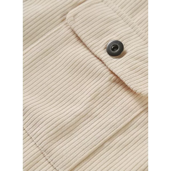 JMIERR Men's Corduroy Jacket Casual Button Down Shirts Long Sleeve Shacket Jackets Slim Fit Jacket with Flap Pockets