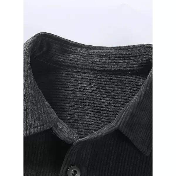 JMIERR Men's Corduroy Jacket Casual Button Down Shirts Long Sleeve Shacket Jackets Slim Fit Jacket with Flap Pockets