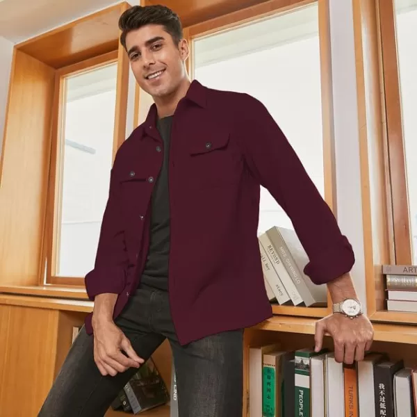 JMIERR Men's Corduroy Jacket Casual Button Down Shirts Long Sleeve Shacket Jackets Slim Fit Jacket with Flap Pockets
