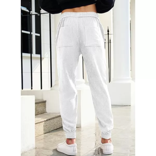 JMIERR Mens Corduroy Joggers Pants Casual Cargo Pants Drawstring Elastic Waist Baggy Tapered Sweatpants with Pockets