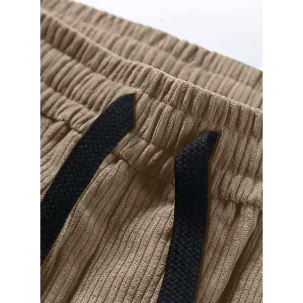 JMIERR Mens Corduroy Joggers Pants Casual Cargo Pants Drawstring Elastic Waist Baggy Tapered Sweatpants with Pockets