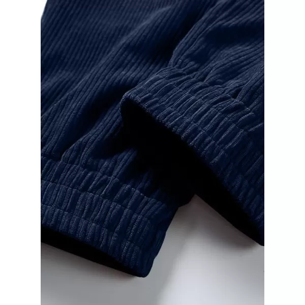 JMIERR Mens Corduroy Joggers Pants Casual Cargo Pants Drawstring Elastic Waist Baggy Tapered Sweatpants with Pockets