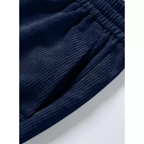 JMIERR Mens Corduroy Joggers Pants Casual Cargo Pants Drawstring Elastic Waist Baggy Tapered Sweatpants with Pockets