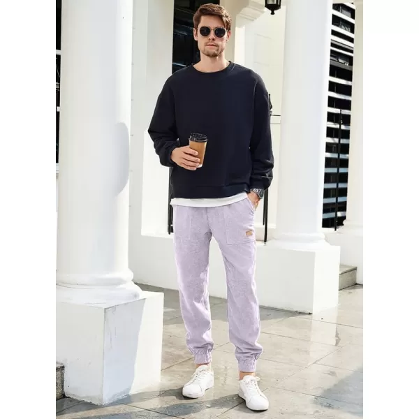 JMIERR Mens Corduroy Joggers Pants Casual Cargo Pants Drawstring Elastic Waist Baggy Tapered Sweatpants with Pockets
