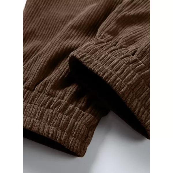 JMIERR Mens Corduroy Joggers Pants Casual Cargo Pants Drawstring Elastic Waist Baggy Tapered Sweatpants with Pockets