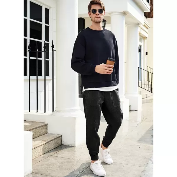 JMIERR Mens Corduroy Joggers Pants Casual Cargo Pants Drawstring Elastic Waist Baggy Tapered Sweatpants with Pockets