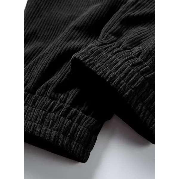 JMIERR Mens Corduroy Joggers Pants Casual Cargo Pants Drawstring Elastic Waist Baggy Tapered Sweatpants with Pockets