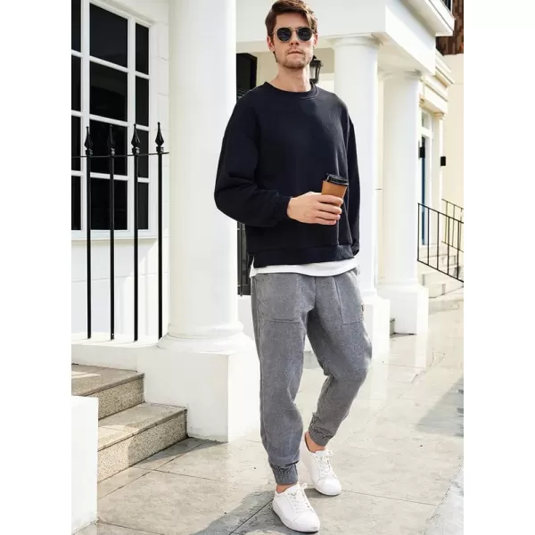 JMIERR Mens Corduroy Joggers Pants Casual Cargo Pants Drawstring Elastic Waist Baggy Tapered Sweatpants with Pockets