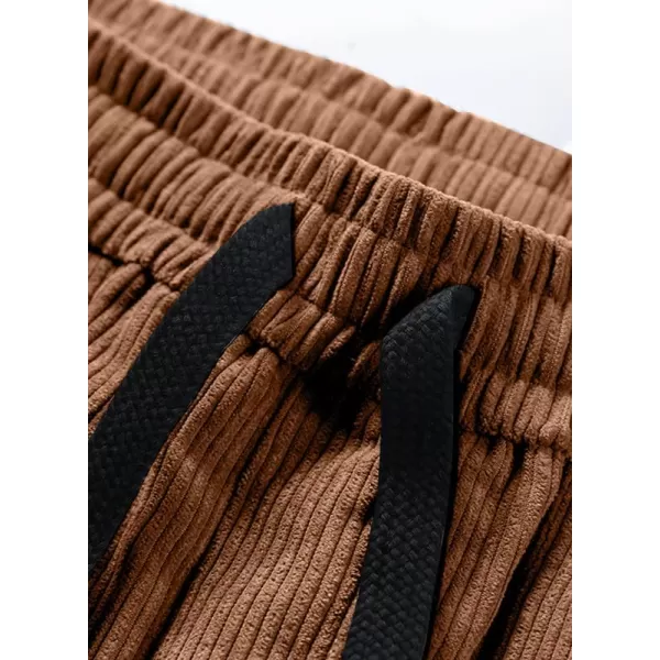 JMIERR Mens Corduroy Joggers Pants Casual Cargo Pants Drawstring Elastic Waist Baggy Tapered Sweatpants with Pockets