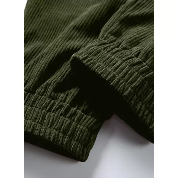 JMIERR Mens Corduroy Joggers Pants Casual Cargo Pants Drawstring Elastic Waist Baggy Tapered Sweatpants with Pockets