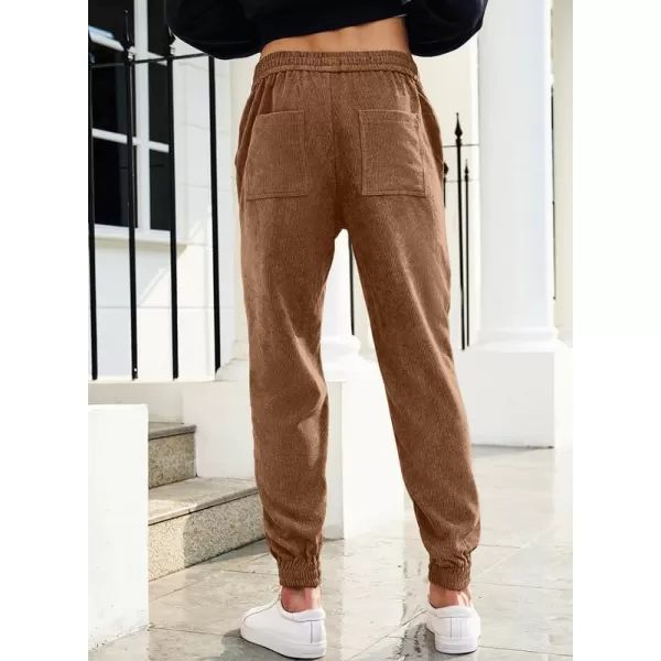 JMIERR Mens Corduroy Joggers Pants Casual Cargo Pants Drawstring Elastic Waist Baggy Tapered Sweatpants with Pockets