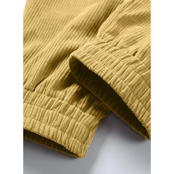 JMIERR Mens Corduroy Joggers Pants Casual Cargo Pants Drawstring Elastic Waist Baggy Tapered Sweatpants with Pockets