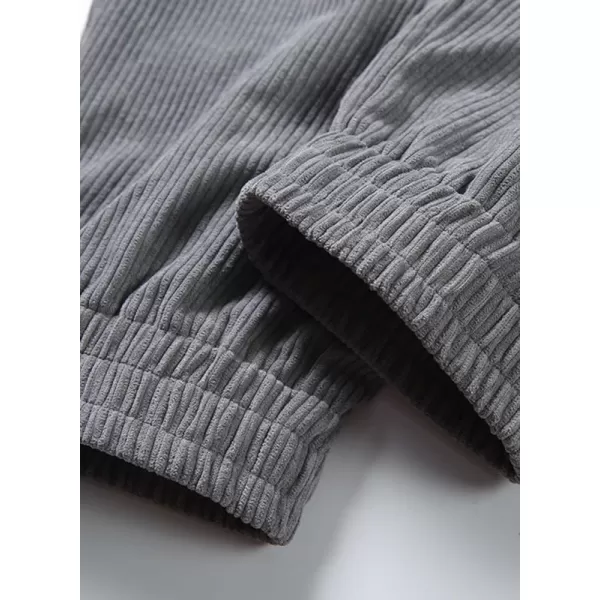JMIERR Mens Corduroy Joggers Pants Casual Cargo Pants Drawstring Elastic Waist Baggy Tapered Sweatpants with Pockets