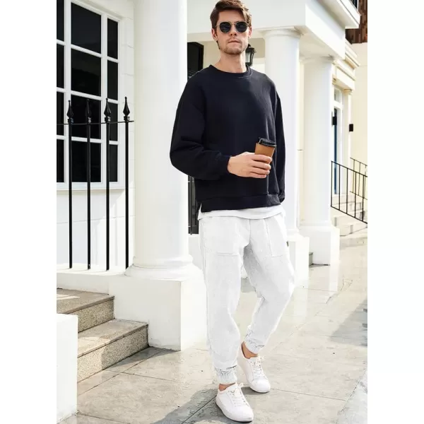 JMIERR Mens Corduroy Joggers Pants Casual Cargo Pants Drawstring Elastic Waist Baggy Tapered Sweatpants with Pockets
