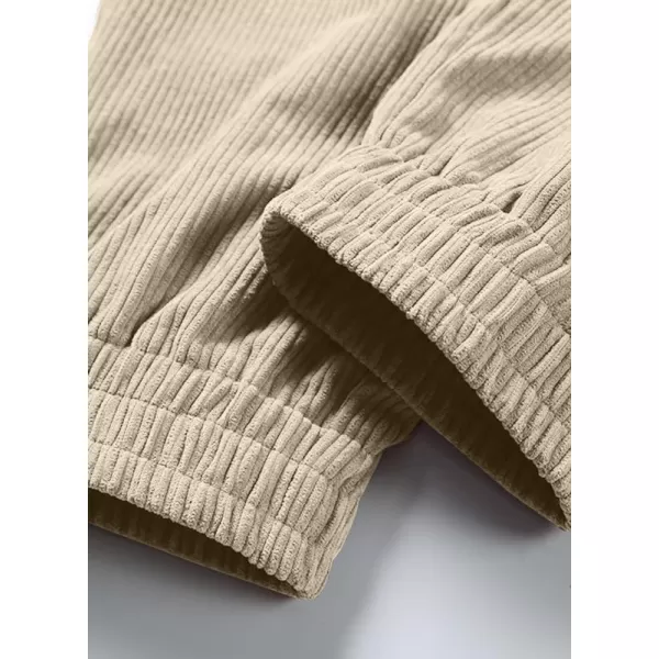 JMIERR Mens Corduroy Joggers Pants Casual Cargo Pants Drawstring Elastic Waist Baggy Tapered Sweatpants with Pockets