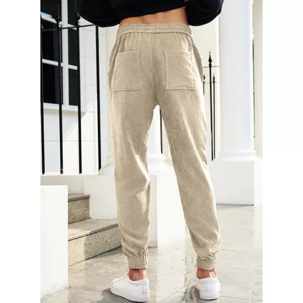JMIERR Mens Corduroy Joggers Pants Casual Cargo Pants Drawstring Elastic Waist Baggy Tapered Sweatpants with Pockets