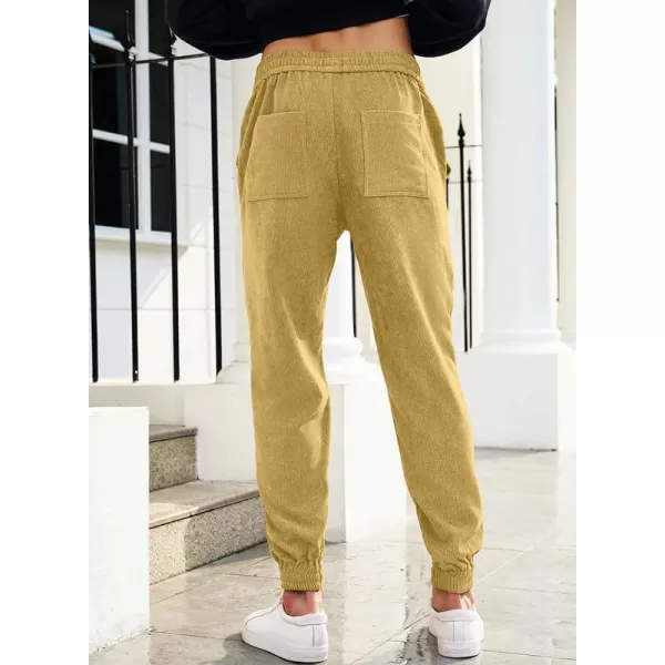 JMIERR Mens Corduroy Joggers Pants Casual Cargo Pants Drawstring Elastic Waist Baggy Tapered Sweatpants with Pockets