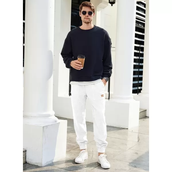 JMIERR Mens Corduroy Joggers Pants Casual Cargo Pants Drawstring Elastic Waist Baggy Tapered Sweatpants with Pockets