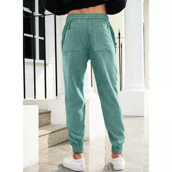 JMIERR Mens Corduroy Joggers Pants Casual Cargo Pants Drawstring Elastic Waist Baggy Tapered Sweatpants with Pockets
