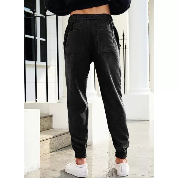 JMIERR Mens Corduroy Joggers Pants Casual Cargo Pants Drawstring Elastic Waist Baggy Tapered Sweatpants with Pockets
