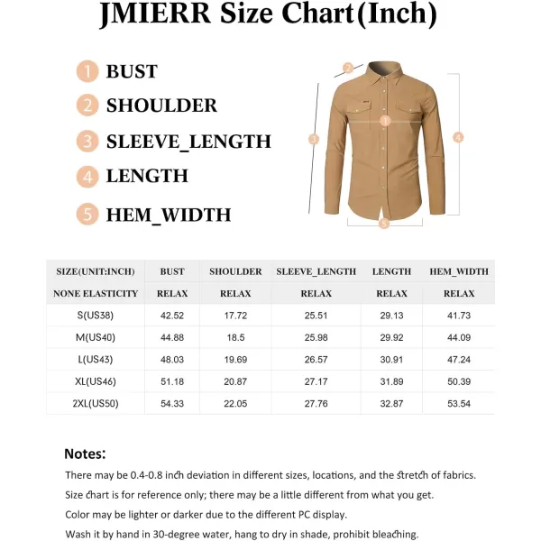 JMIERR Men's Corduroy Shirts - Casual Western Long Sleeve Button Down Lightweight Shacket Jackets with 2 Flap Pocket