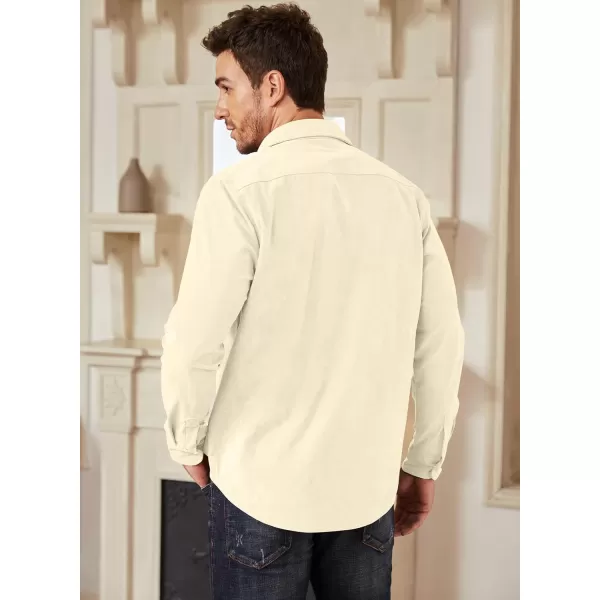 JMIERR Men's Corduroy Shirts - Casual Western Long Sleeve Button Down Lightweight Shacket Jackets with 2 Flap Pocket
