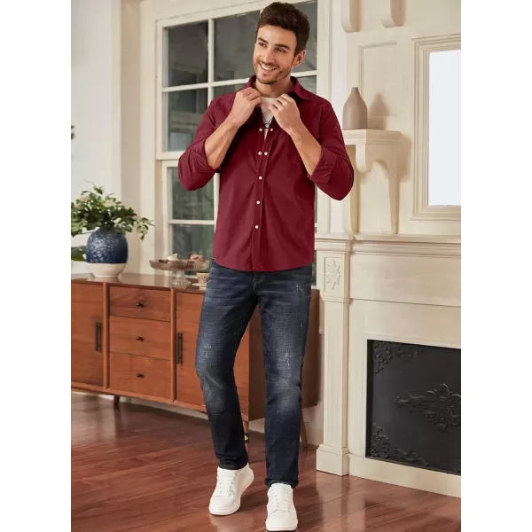 JMIERR Men's Corduroy Shirts - Casual Western Long Sleeve Button Down Lightweight Shacket Jackets with 2 Flap Pocket