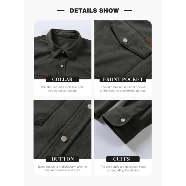 JMIERR Men's Corduroy Shirts - Casual Western Long Sleeve Button Down Lightweight Shacket Jackets with 2 Flap Pocket