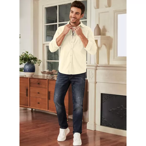 JMIERR Men's Corduroy Shirts - Casual Western Long Sleeve Button Down Lightweight Shacket Jackets with 2 Flap Pocket