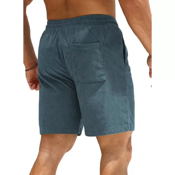 JMIERR Men's Corduroy Shorts Casual Elastic Waist Drawstring Lightweight Summer Beach Shorts