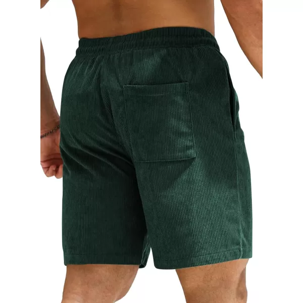 JMIERR Men's Corduroy Shorts Casual Elastic Waist Drawstring Lightweight Summer Beach Shorts